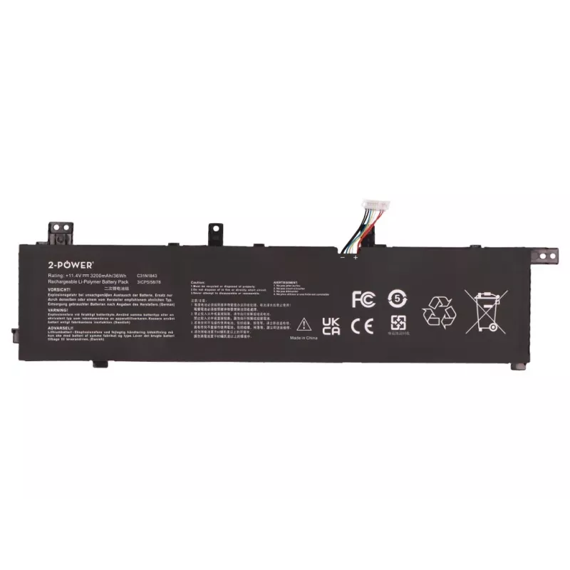 2-Power hoofaccupack - 3200 mAh - 11,1V - Li-Ion - voor HP ProBook 430 serie