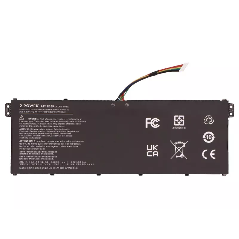 2-Power hoofaccupack - 3400 mAh - 11,1V - Li-ion - zwart - voor Dell Latitude E7440/E7450