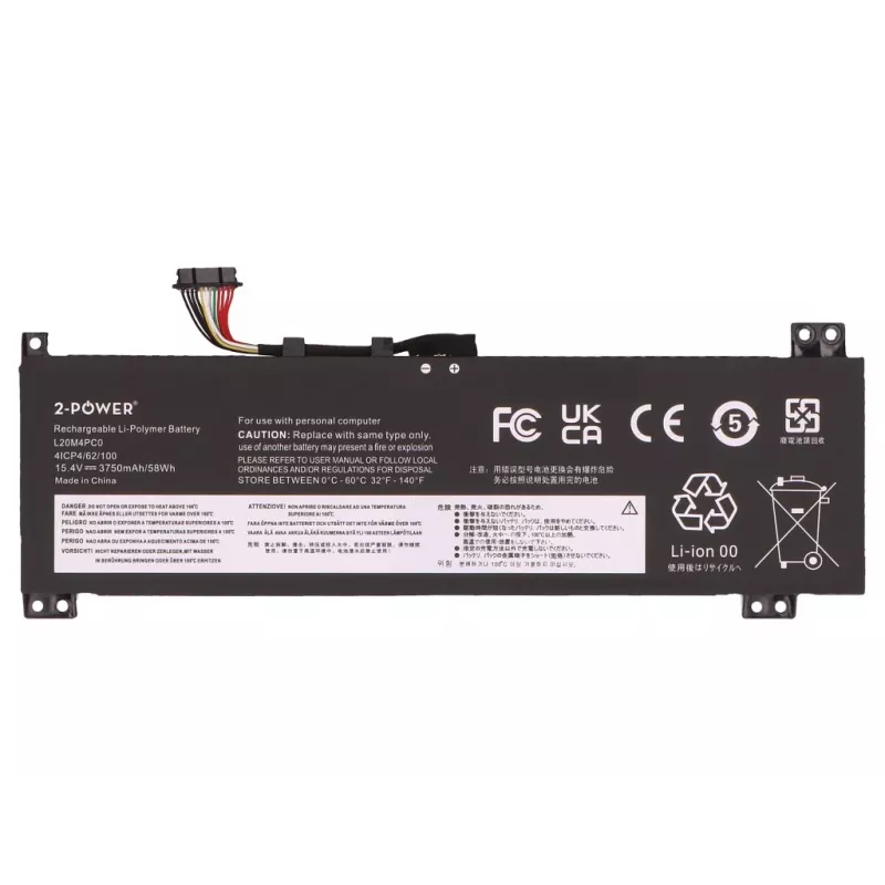 2-Power hoofaccu voor Lenovo Legion 5-15ACH6 82JW - 58 Wh