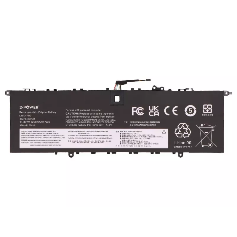 2-Power hoofaccupack voor Lenovo Yoga Slim 7 Pro-14ACH5 O 82N5 - 47 Wh
