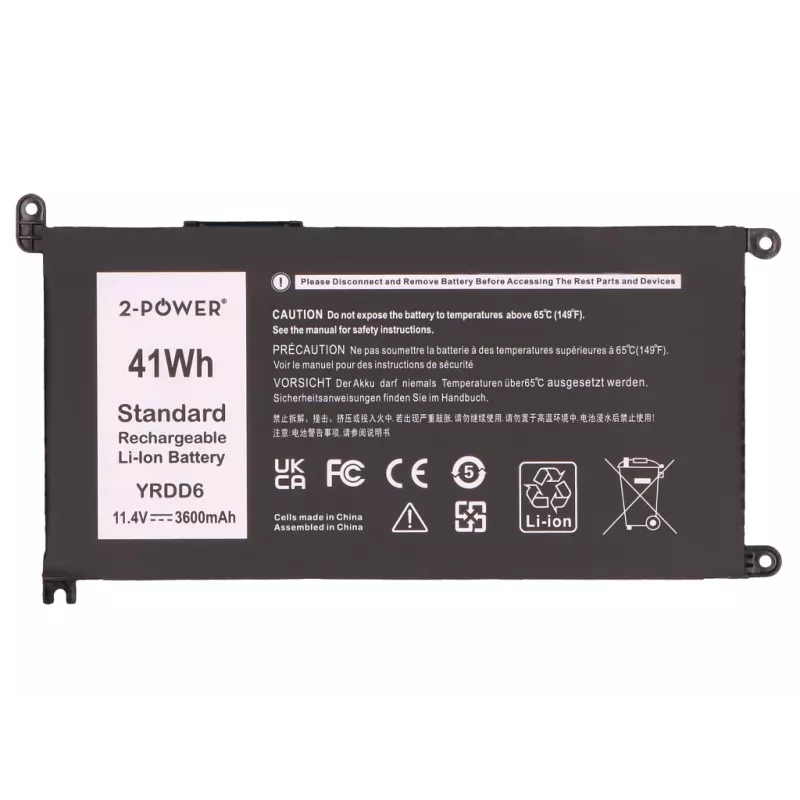 2-Power hoofaccu voor Dell Inspiron 3579 - 41 Wh, 11,4 V, 3-cellen Li-Ion