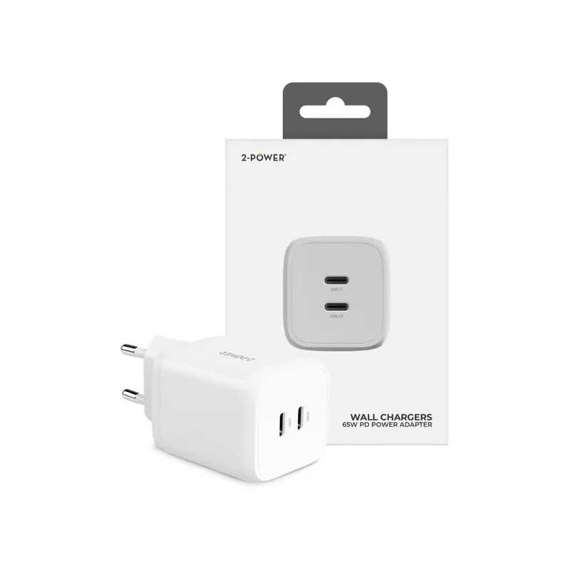 2-Power 65W wandlader PD GaN 2 x USB-C