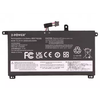 2-Power hoofdbatterij voor Lenovo ThinkPad P52S 20LB - 2000 mAh