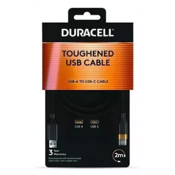 2-POWER 2m USB-A naar USB-C 60W Laad- en datakabel - Zwart