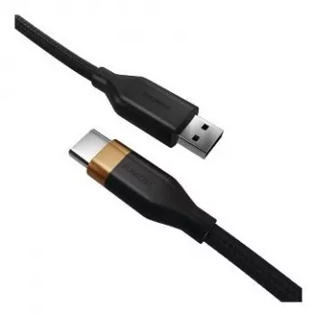 2-POWER 2m USB-A naar USB-C 60W Laad- en datakabel - Zwart