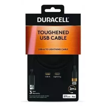 2-Power 2m USB-A naar Lightning kabel - zwart
