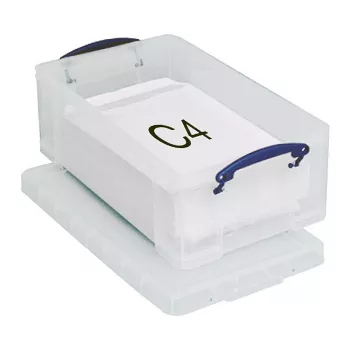 Really Useful Boxes 12C opbergbox - 12 liter - transparant - rechthoekig - polypropyleen - clipdeksel