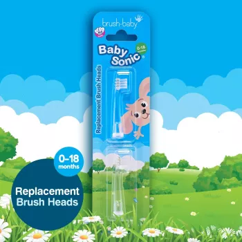 Brush-Baby BabySonic vervangende borstelkoppen 0-18 maanden 2-pack wit