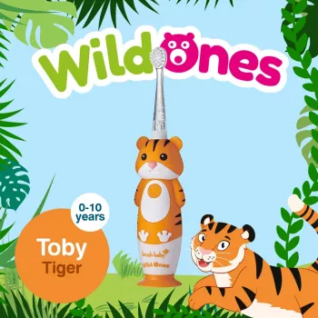 BRUSH BABY Wild Ones sonische tandenborstel voor kinderen 0-10 jaar tijger