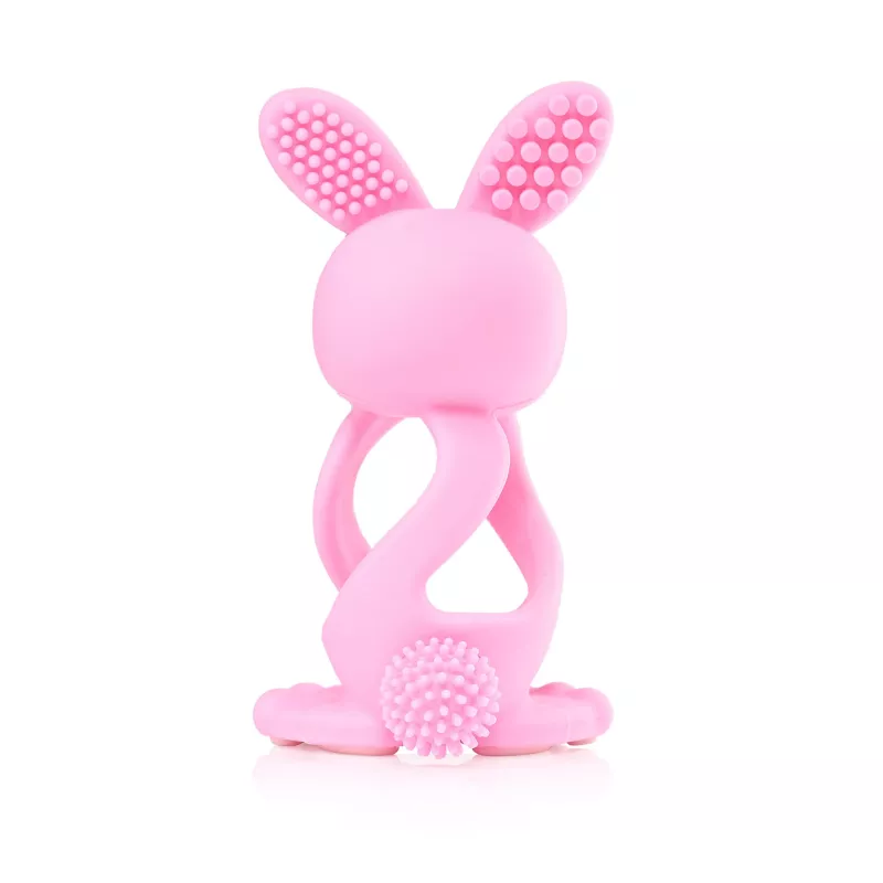 Brush Baby Bobbie Bunny bijtring - rosé rood