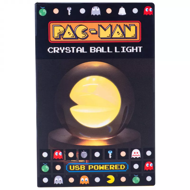 FIZZ CREATIONS Pac-Man kristallen bol LED-licht USB retro decoratie 8cm