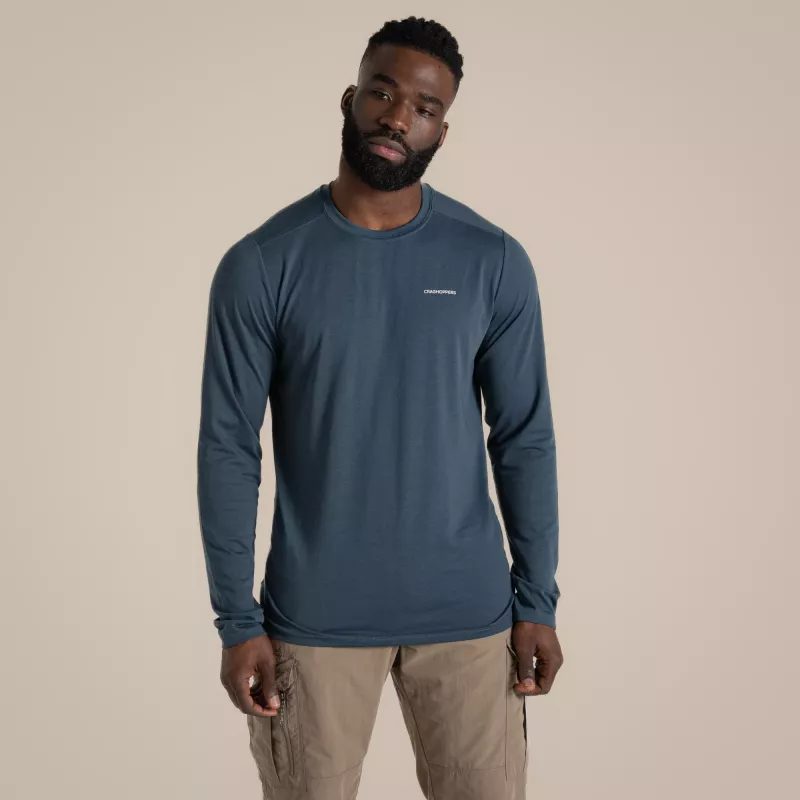 Craghoppers NosiLife Abel LS T-shirt - Blue Stone, maat L
