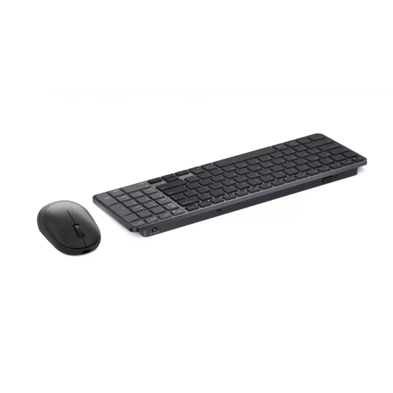 Dell Pro 7 Oplaadbare Compacte Toetsenbord- en Muis-set - KM746 - Russisch (QWERTY) - Titangrijs