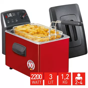 FRITEL TURBO SF friteuse 3L 2200W zwart/rood/grijs