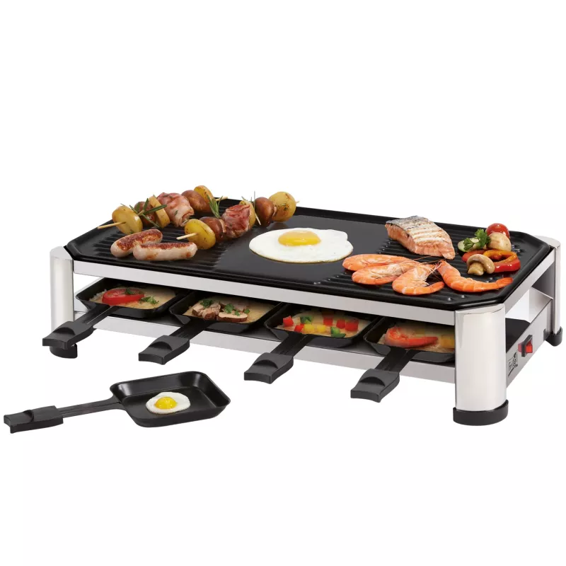 FRITEL RG 2170 raclettegrill RVS chroom/zwart 1200 W 8 personen