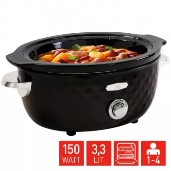 FRITEL Family slowcooker 3,3L 150W zwart/chroom