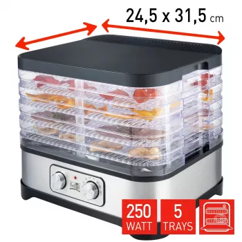 FRITEL Family voedseldroger 250W zilver/grijs
