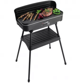 FRITEL Starter BBQ 2246 elektrische grill met standaard, 2200 W, zwart