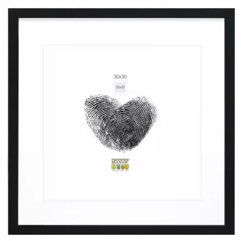 Deknudt S66KF2 P1 30x30 houten fotolijst zwart met passe-partout