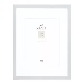 Deknudt S66KD1 P1 DIN A3 29.7x42 cm houten zilveren fotolijst met passe-partout