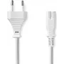 Nedis netsnoer - Eurostekker naar IEC-320-C7, 3,00 m, recht, plat, PVC, wit