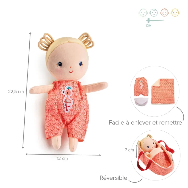 Lilliputiens Anais the Fox zachte pop speelset met mand, outfit en deken