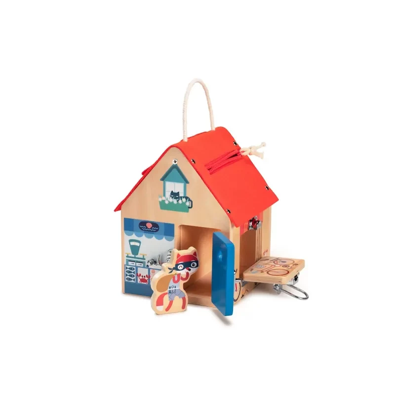 Lilliputiens Georges the Fox houten activiteitenhuis met sloten