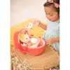 Lilliputiens Lena babypop set met draagmand, knuffeldoekje en melkfles