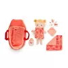 Lilliputiens Lena babypop set met draagmand, knuffeldoekje en melkfles