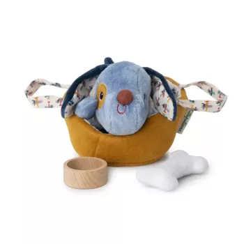 Lilliputiens Jules de hond pluche activiteitenspeelset met mand en accessoires, 12m+
