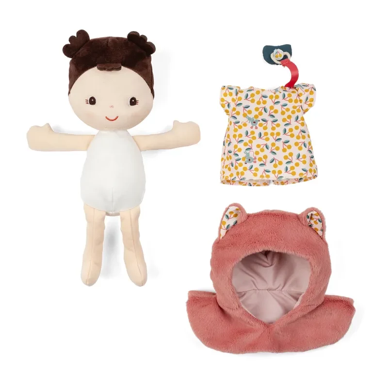 Lilliputiens Jeanne babypop in draagzak met hoed 18m+