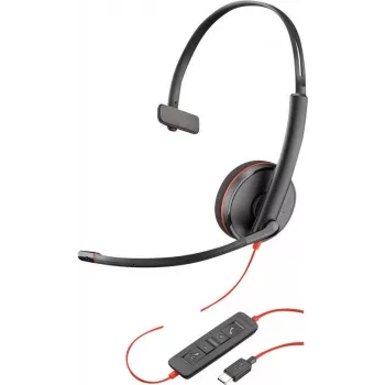 Poly Blackwire C3210 USB-C - 3200-serie - bedrade on-ear monaurale headset met noise-cancelling microfoon - zwart
