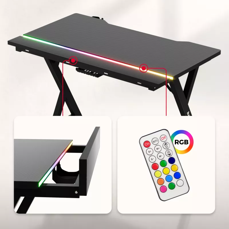 Huzaro Hero 2.4 RGB zwart gamingbureau