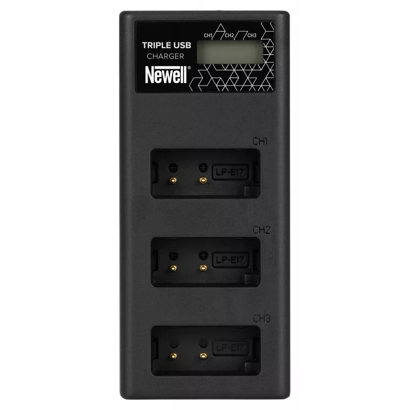 Newell CD-USB-C driebaans acculader voor Canon LP-E17