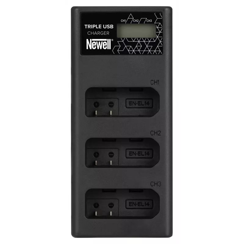 Newell CD-USB-C 3-baans acculader voor Nikon EN-EL14