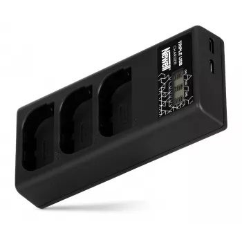 Newell CD-USB-C driebaans lader voor Canon LP-E6-accu's