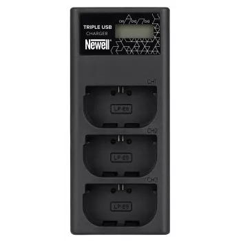 Newell CD-USB-C driebaans lader voor Canon LP-E6-accu's