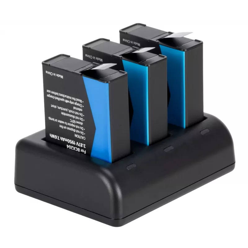 Newell driebaans lader SDC-USB-C en 3 BCX-204 accu's voor DJI Osmo Action