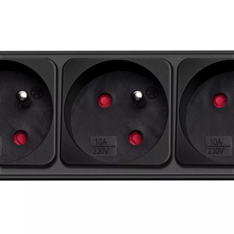 Akyga AK-SP-05U stekkerdoos met overspanningsbeveiliging, 5x CEE 7/5 (type E), 2x USB-A, 1,8 m, zwart
