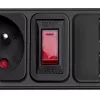Akyga AK-SP-05U stekkerdoos met overspanningsbeveiliging, 5x CEE 7/5 (type E), 2x USB-A, 1,8 m, zwart