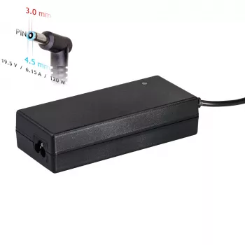Akyga AK-ND-45 notebookvoeding voor HP, 120 W, 19,5 V / 6,15 A, 4,5 x 3,0 mm met pin