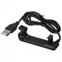 Akyga AK-SW-19 USB-laadkabel met clip voor Garmin Forerunner 220, 1 m, zwart