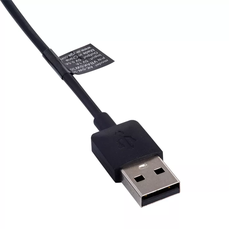 Akyga AK-SW-30 magnetische laadkabel voor Amazfit Cor A1702, USB-A, 1 m, zwart