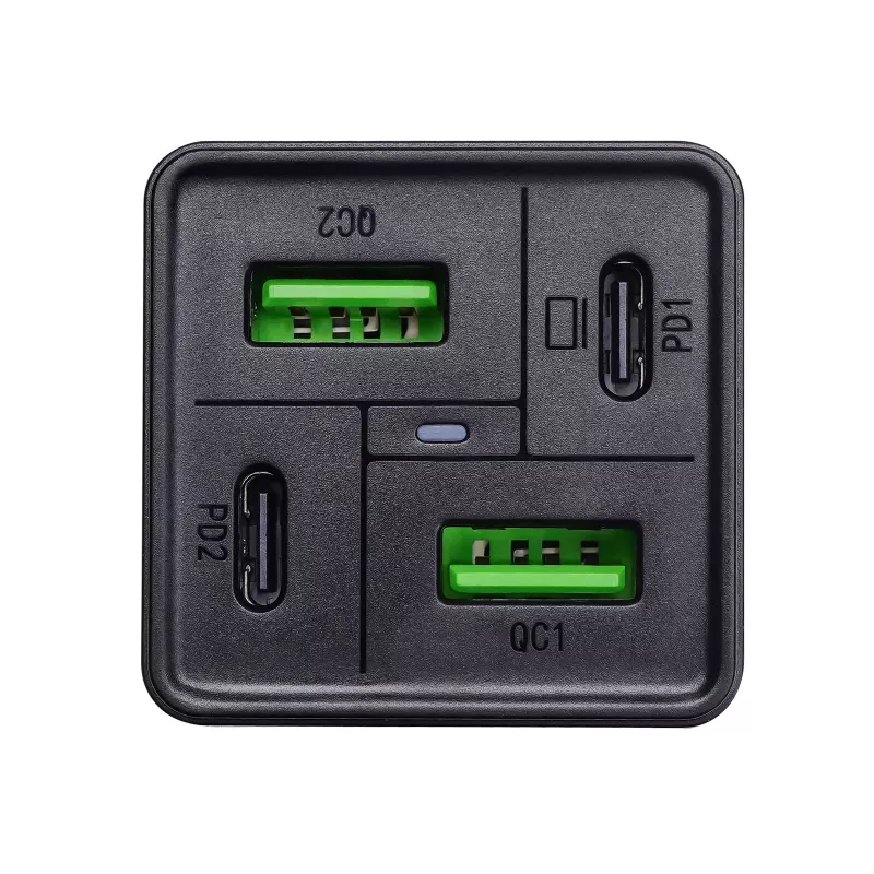 Akyga Charge Brick AK-CH-17 USB-oplader 65 W, 2 x USB-C PD + 2 x USB-A QC 4+, zwart