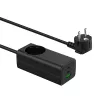 Akyga AK-CH-21 GaN USB-oplader 65 W, 2 x USB-C + USB-A, met stopcontact, 1,5 m, zwart