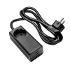 Akyga AK-CH-21 GaN USB-oplader 65 W, 2 x USB-C + USB-A, met stopcontact, 1,5 m, zwart