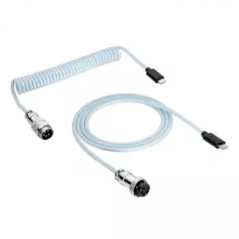 Akyga AK-USB-49 Aviator-spiraalkabel USB-C naar USB-C met GX16-stekker, USB 2.0, 3 m, wit