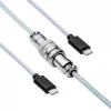 Akyga AK-USB-49 Aviator-spiraalkabel USB-C naar USB-C met GX16-stekker, USB 2.0, 3 m, wit
