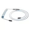 Akyga AK-USB-49 Aviator-spiraalkabel USB-C naar USB-C met GX16-stekker, USB 2.0, 3 m, wit
