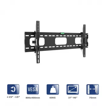 Akyga AK-MB-08 kantelbare TV-muurbeugel, 37-90 inch, 60 kg, VESA 800x400, zwart